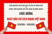 VIỆN NGHIÊN CỨU KHOA HỌC XÃ HỘI VÀ NHÂN VĂN, TRUNG TÂM NGHIÊN CỨU VIỆT NAM VÀ ĐÔNG NAM Á CHÚC MỪNG CÁC ĐƠN VỊ BÁO CHÍ NHÂN NGÀY BÁO CHÍ CÁCH MẠNG VIỆT NAM (21/6/1925 – 21/6/2025)